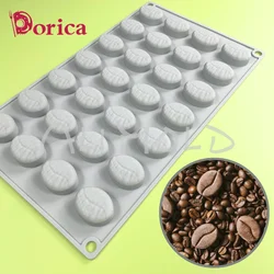 28 Holes Coffee Beans Shape Silicone Mold Chocolate Pudding Mousse Mould DIY Soap Candle Model Cake Decoration Kitchen Bakeware