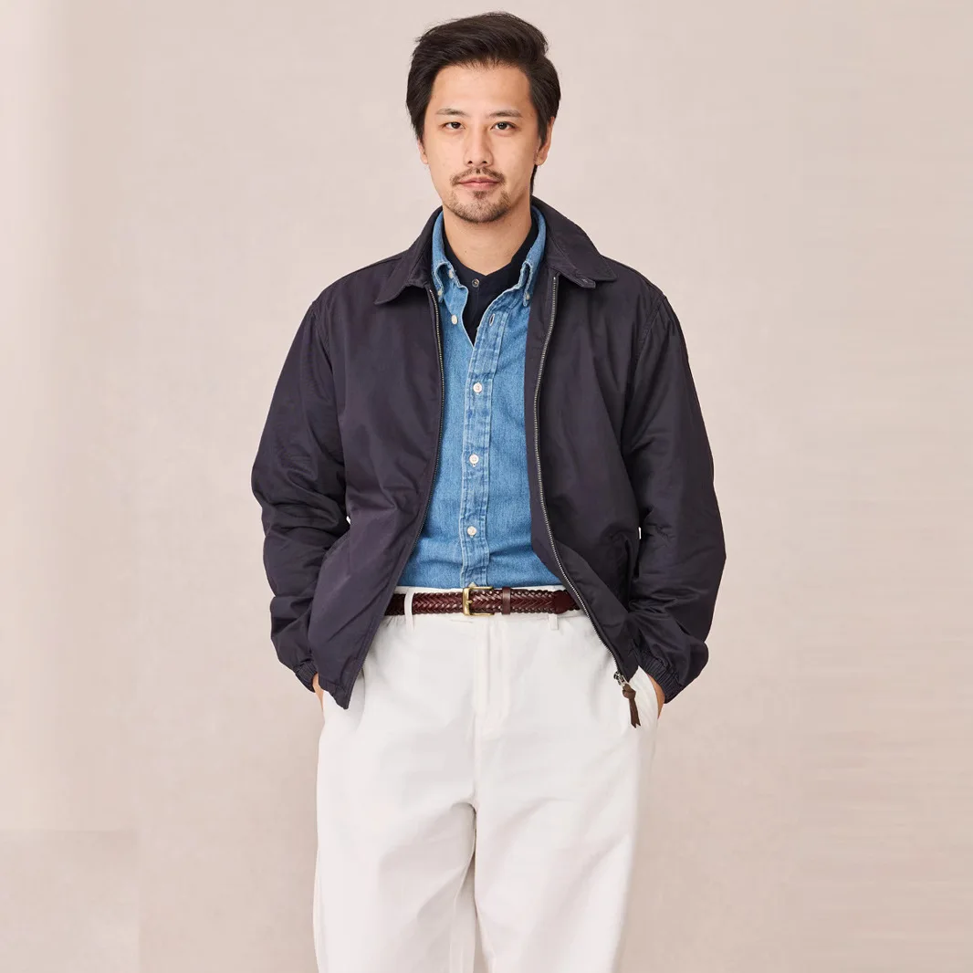 

2025 Spring Autumn New Fashion Men's Vintage Casual Trendy Solid Color Zipper Simple Jacket Male American Style Coat Clothes