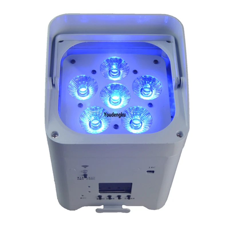 

10pcs 2021 Cube par app wifi control 6x18w RGBWA UV 6in1 wireless battery powered dmx led flat par 64 can uplight