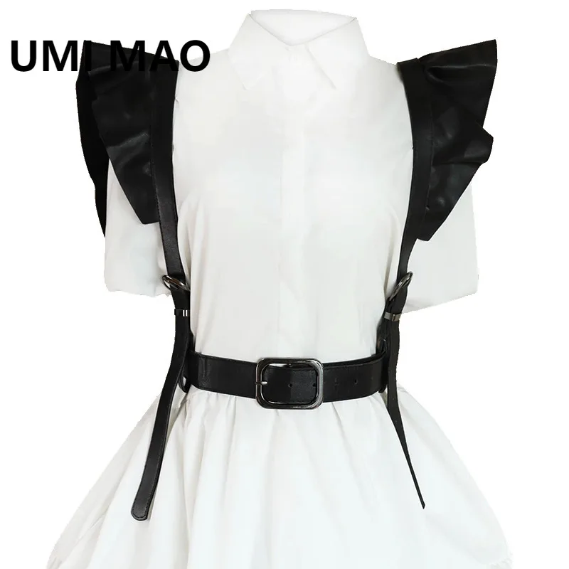 

UMI MAO женский пояс, повседневное украшение, ремешок из искусственной кожи с крыльями ангела, простой повседневный широкий ремень для платья