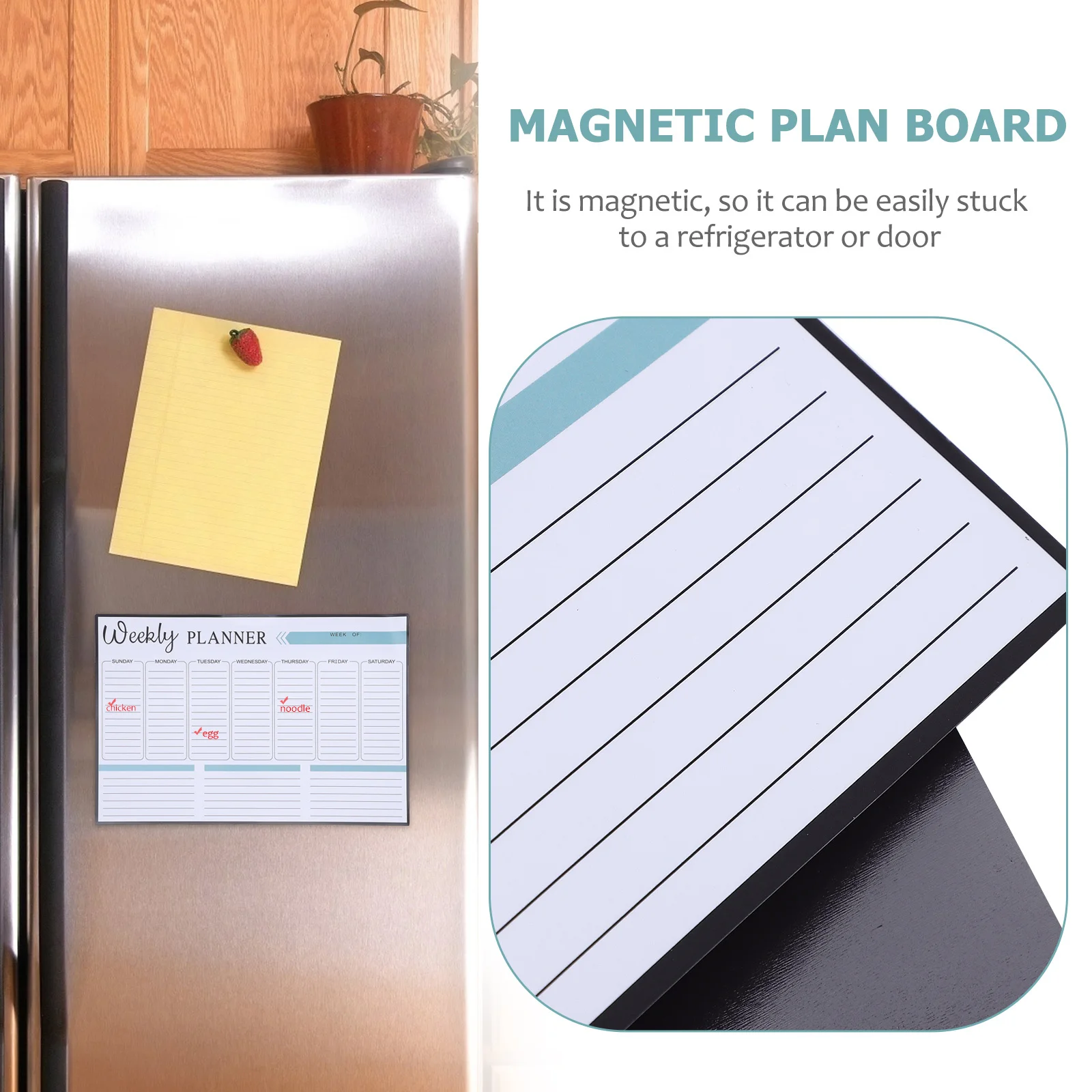 1Pcs Erasable Weekly Plan Magnetic Sticker Refrigerator Schedule Message Board Organizer Magnetic Plan Sticker