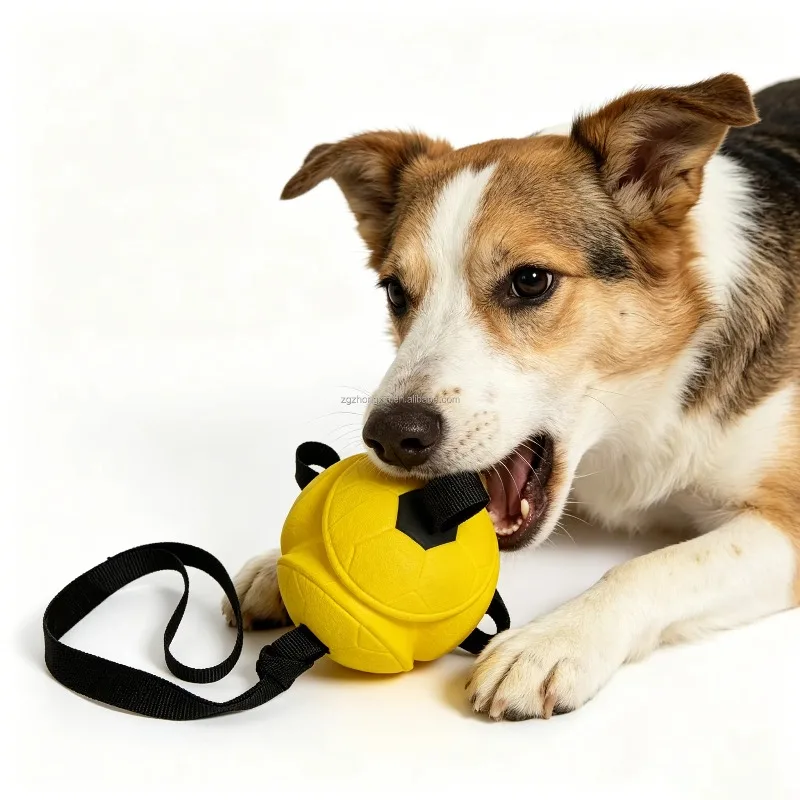 Indestructible Dog Ball with Rope Knot High Bounce Floating Bite Resistant Interactive Training Pet Toy for Aggressive Chewers