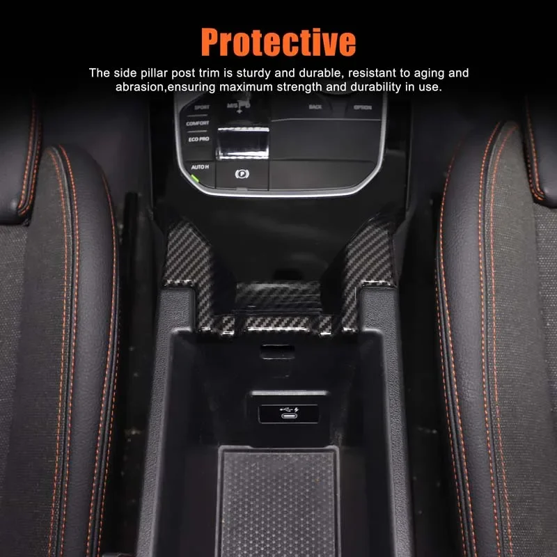 For BMW 1 2 Series F40 F44 2020-2024 ABS carbon fiber car center console armrest box front decorative panel sticker accessories