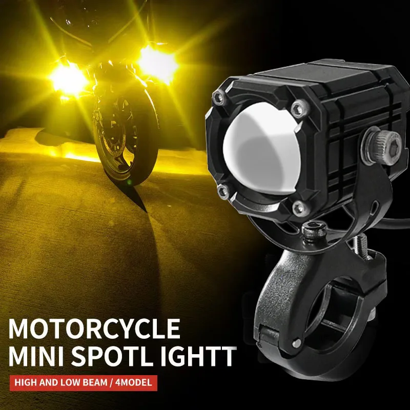 12V-85V LED headlights, suitable for sports street motorcycles and cars, 4-color flashing IP68 level headlights