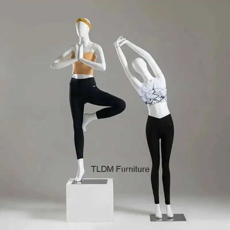 

Female Display Model Body with Clothing Store for Women's Clothing Female Exercise Clothing Yoga Mannequins Rack Full Metal Base