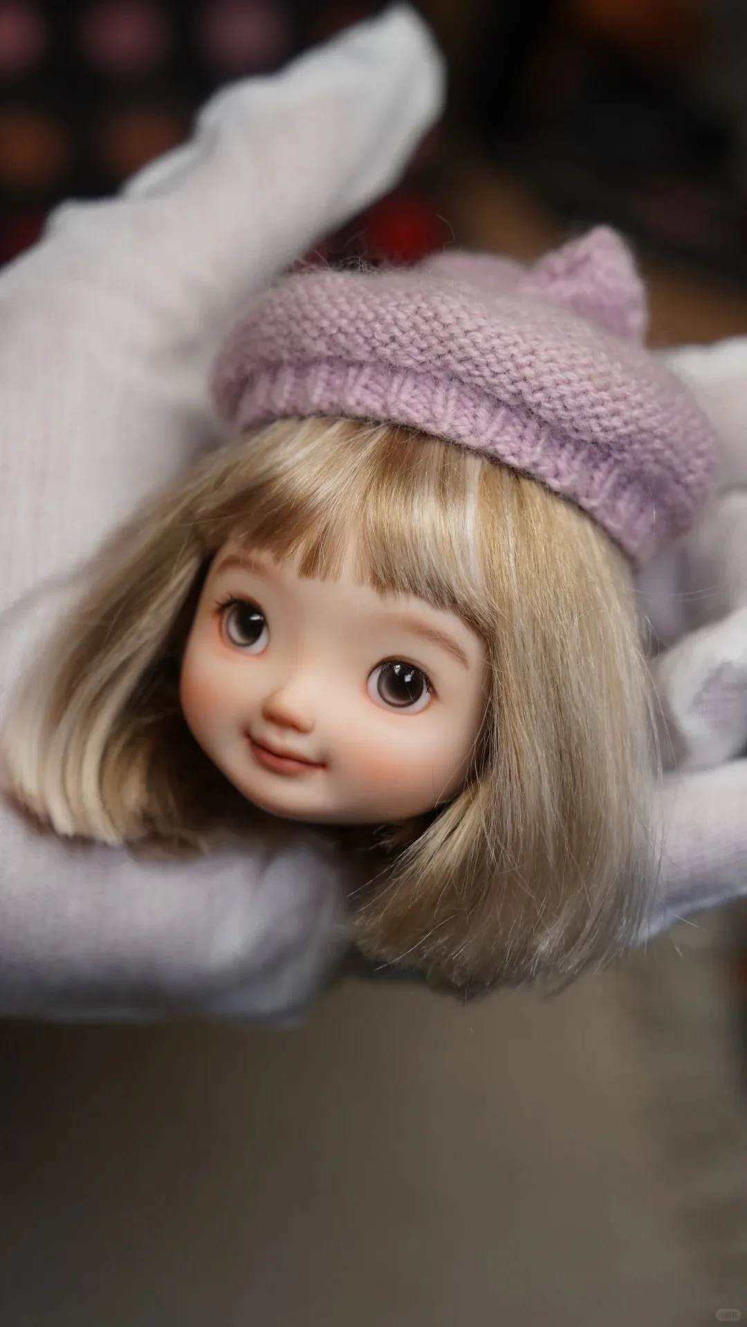 1/6 K3 cale BJD Doll Big Head Cute Girl Collectible High-Resin Head Only (Doudou Not Included)