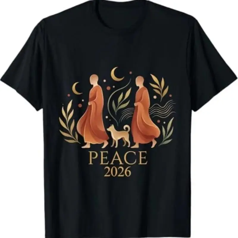 Walk Peace 2026 World Peace Monks Aloka Dog T-Shirt