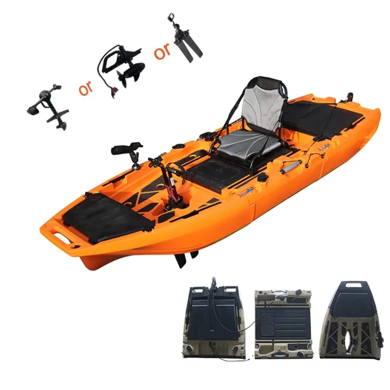 Modular Pedal Kayak, 10ft 1 Seater Solo, Advanced Fin Propulsion System, Sectional HDPE Hull, for Lake River Ocean Angling Tour