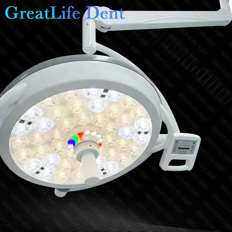 GreatLife Dent 145w 145 Leds Double Head RGB optical Cold Shadowless Operation Ceiling Wall-Mounted Dental Pets Exam Light Lamp