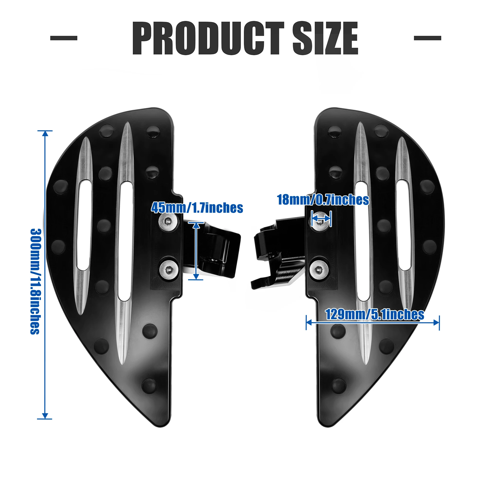 Large Water Drop Driver Floorboards Front Rider Aluminum Foot Rest Footboards for Can-Am Ryker 600 900 / Rally Edition 2019-2024
