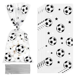 25/50 stuks Voetbal Snoep Zakken Kinderen Jongens Verjaardag Sport Voetbal Themafeest Plastic Cookie Geschenkverpakking Zakken Decoratie Supply
