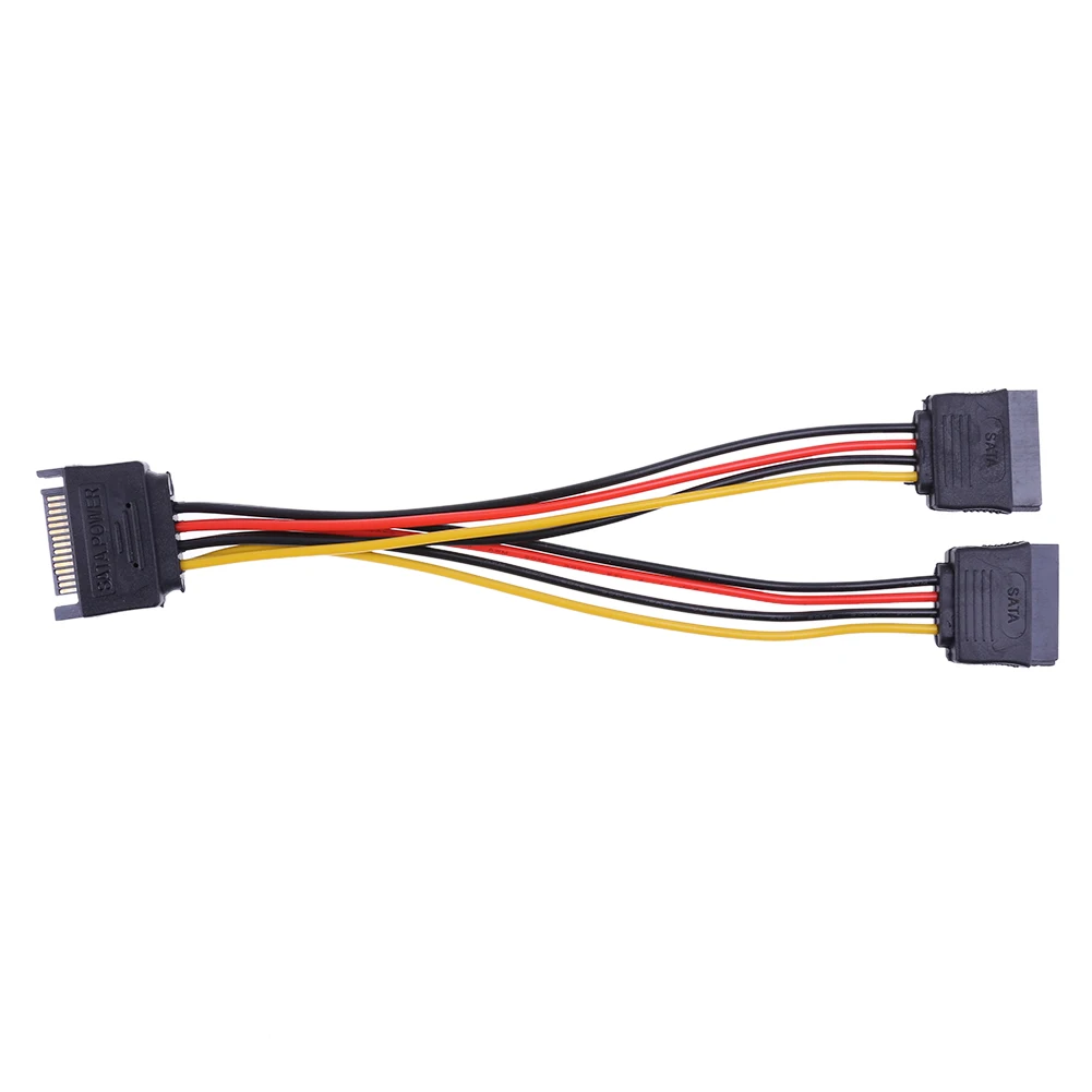 15 Pin Power Y Splitter Cable SATA Port To 2 Power Splitter Cable Adapter 8inch Power Extension Cable Adapter
