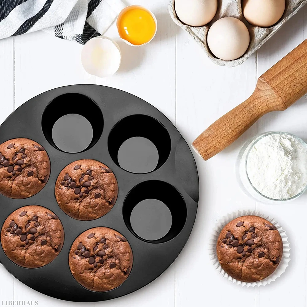 1pc Air Fryer Silicone Muffin Pan 7 Cups Silicone Cake Mold Non-Stick Mini Cupcake pan for 3.5 to 5.8 L Air Fryer Accessories