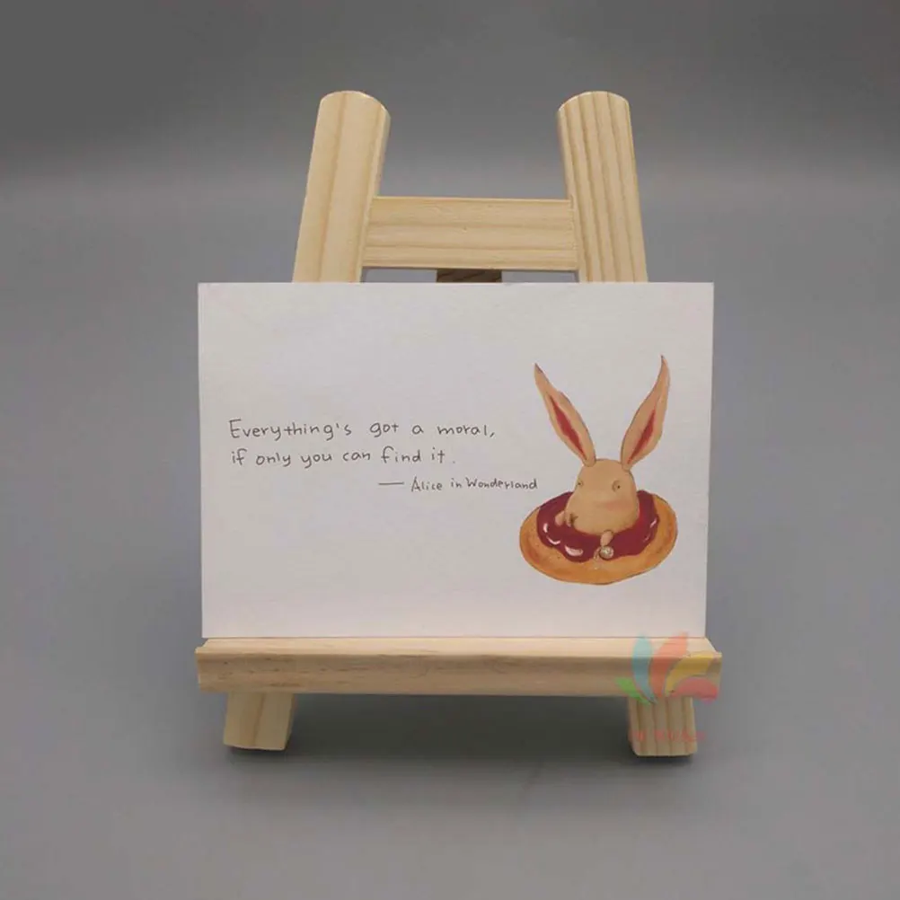 

4pcs Small Easel Solid Wood Painting Stand For Photo Frame Holder Mini Wooden Rack Display Artwork Triangle Support Storage