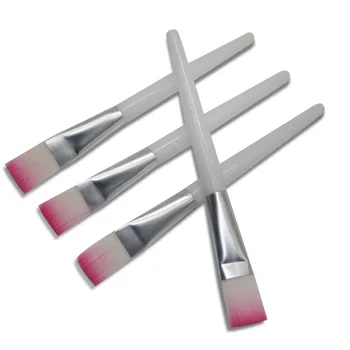 Pinceau de peinture pour masque facial, 100 pièces, poils ronds et plats, poils en nylon, huile, acrylique, pour enfants et étudiants