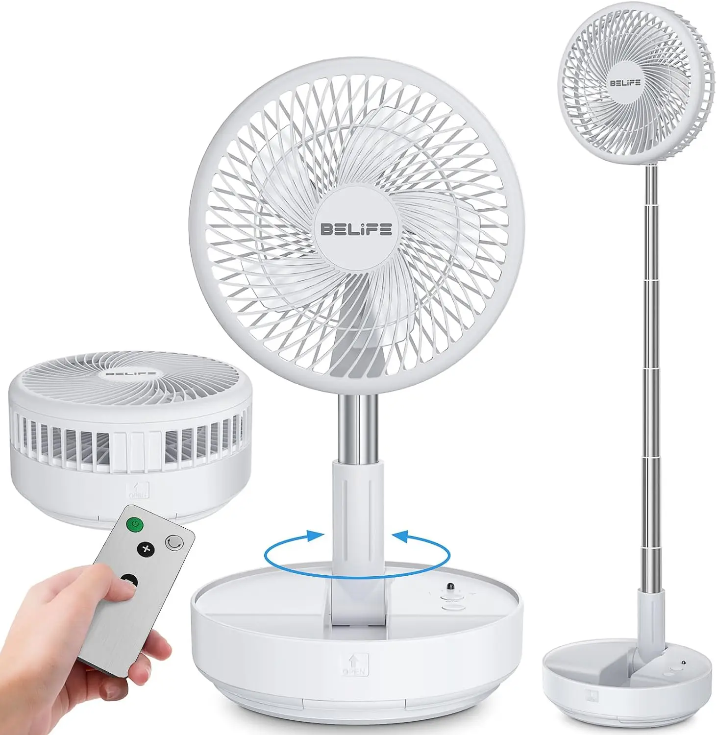 X8 Portable Fan, Cordless 7200mAh Battery, USB Rechargeable, Remote, Fan for Home Bedroom Sleeping Office Camping Travel