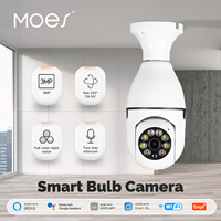 MOES Tuya WiFi 3MP Surveillance Smart Security Camera Light Bulb With E27 Socket Human Tracking Full Color Night Vision Indoor