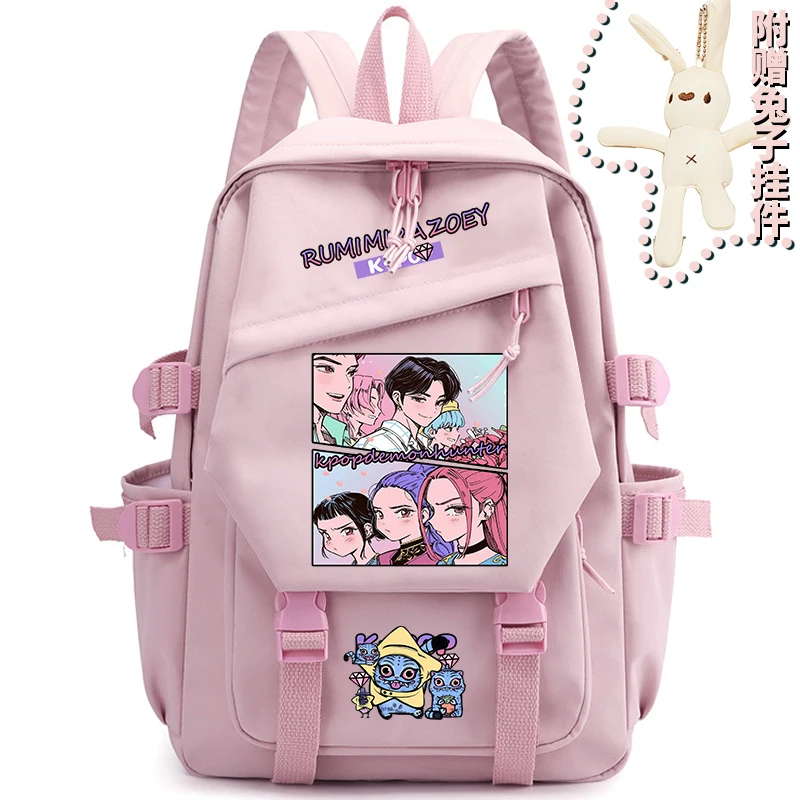 أنيمي KPop شيطان الصيادين الرجال النساء على ظهره تأثيري طالب موضة المدرسية اليومية الكرتون حقيبة كتفية للسفر هدية الكريسماس