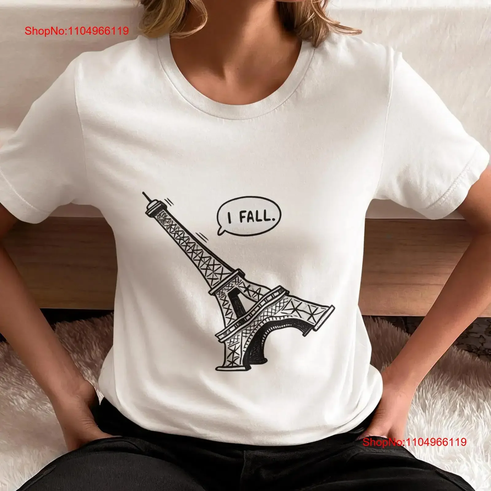 Funny Eiffel Tower Falling T Shirt Paris Lover's I Fall Travel Humor Top Unique Quirky French Souvenir vintage Washed Slightly