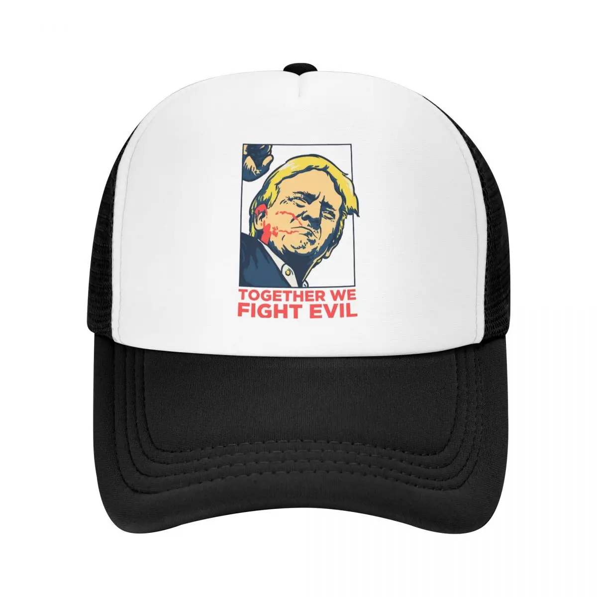 Trump Shooting Together We Fight Evil Mesh Baseball Cap Trucker Cap Rally Shootin Hats Adjustable Snapback Racing Cap Wholesale