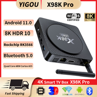 X98K Pro Smart TV Box New RK3566 Android 11.0 1000M LAN BT5.0 4GB 32GB 2.4G/5G Dual Wifi 8K 3D Media Player Set Top Box TV Box