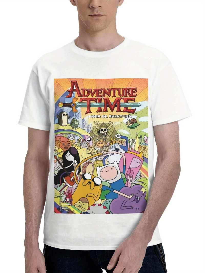 تي شيرت جرافيك لصيف 2025 للرجال وقت المغامرة 100 قطن فاخر عالي الجودة لكل من الرجال والنساء Y2k #2