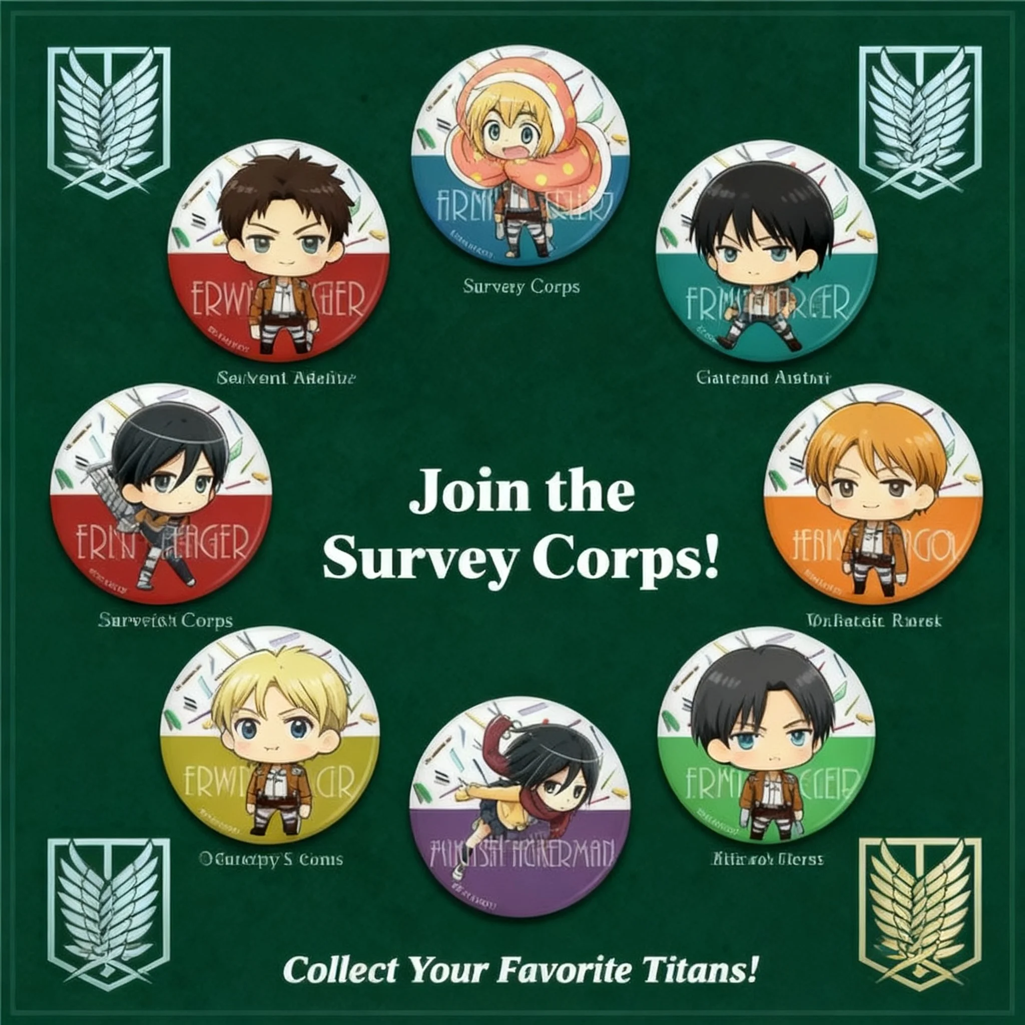 Pin de Anime de Ataque a los Titanes para Escuela Secundaria, Accesorio para Bolsa, Merchandising de Manga de Ataque a los Titanes, Insignia de Anime