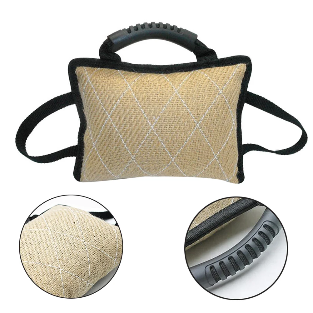 

3 Handles Dog Bite Tug Pillow Anti Slip Rubber Grip for Puppy Dog Training Exercise Pet Bite Interactive Toys