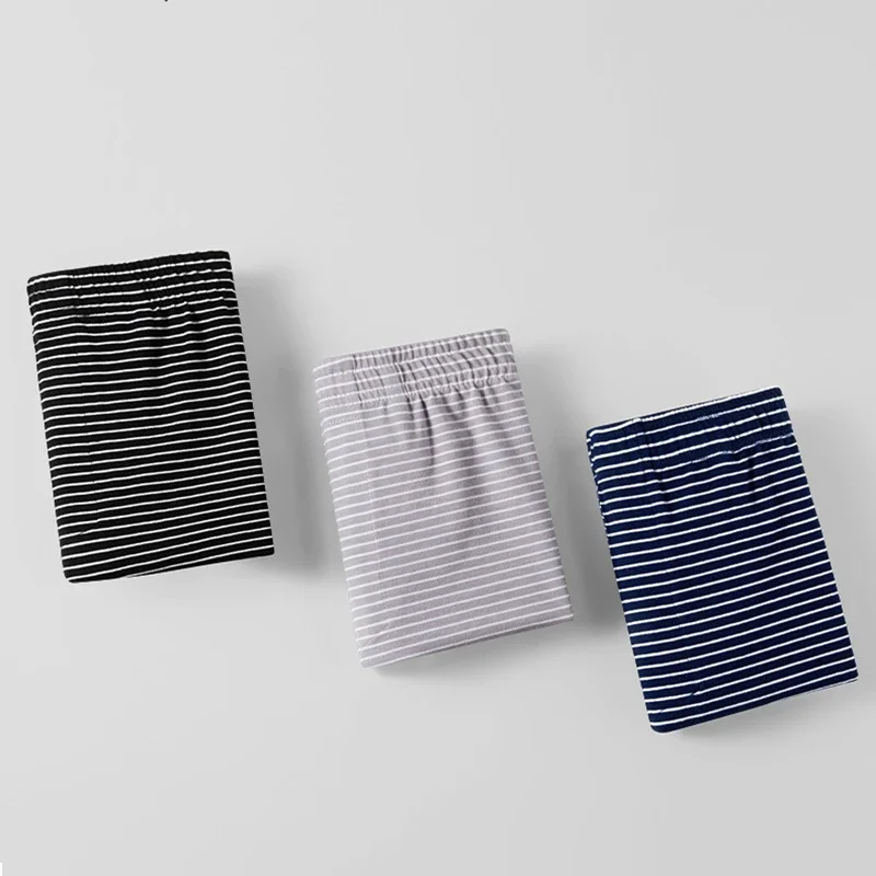 Men's Cotton Striped Boxer Briefs Breathable Comfortable Underwear Casual Home Shorts Aro Pants Men's Clothing - Image 3