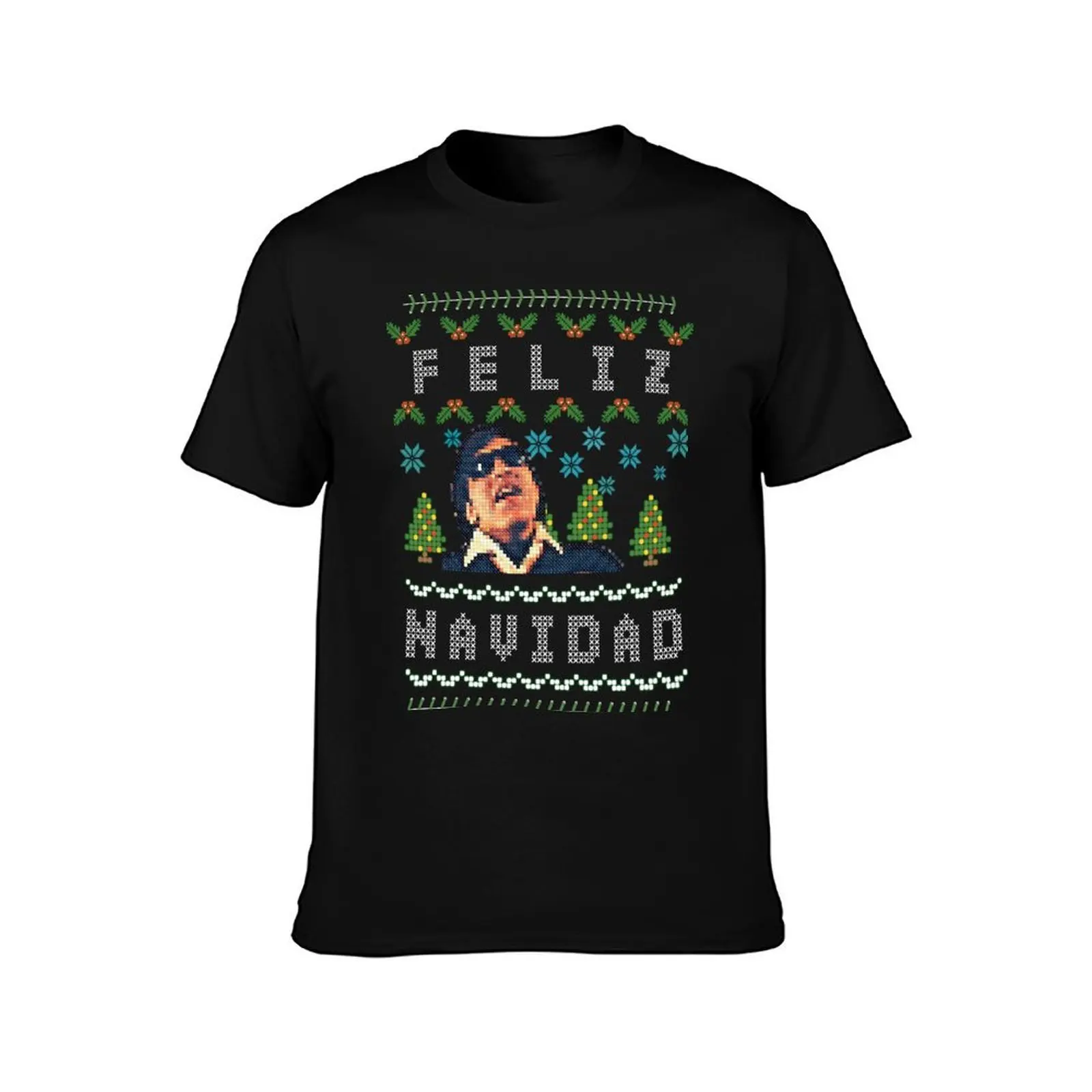 Feliz Navidad by José Feliciano T-Shirt, Summer Casual Cotton Tee, Oversized Streetwear Tops, Vintage Graphic Print, 100% Cotton