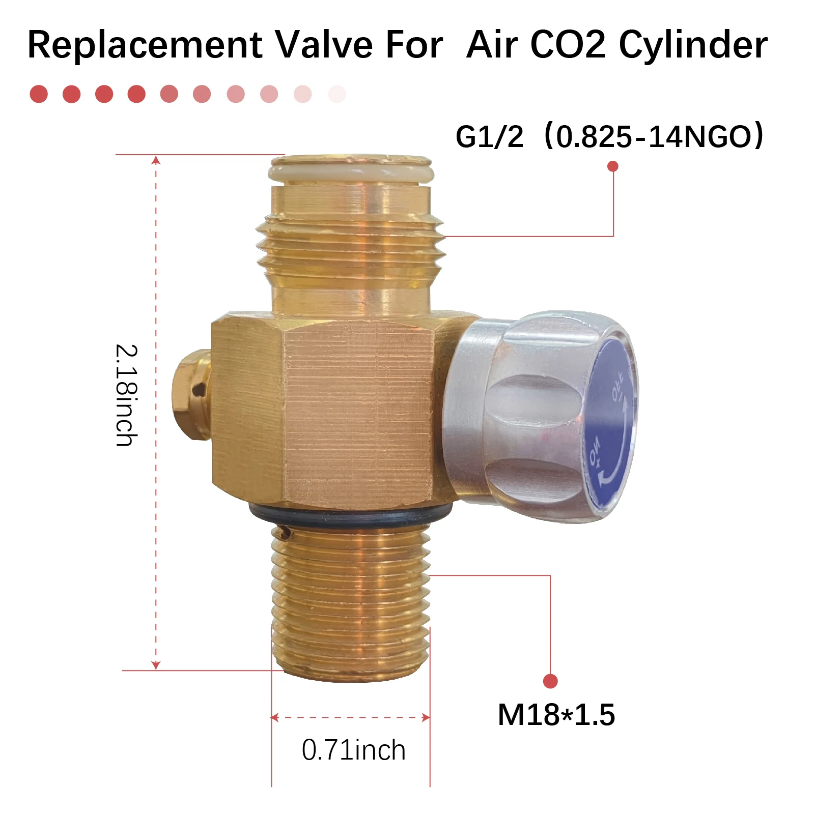 Sodastream CO2 Cylinder Switch M18*1.5 Input Thread On/Off Valve For Paintball Tank