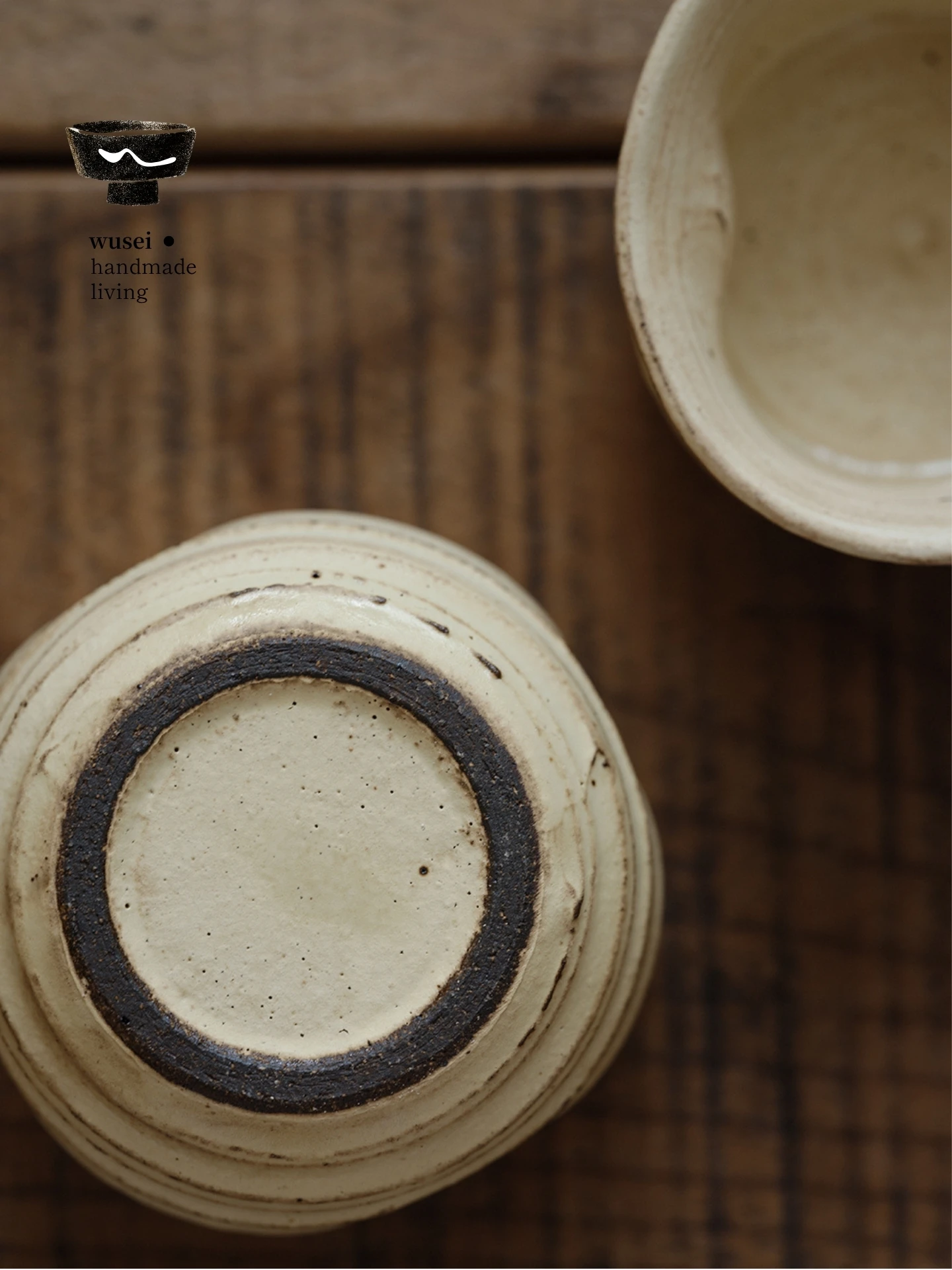 WUSEI Handmade Ceramic Tea Cup with Grooves Small Cup Vintage Rugged Glazed Tea Cup Minimalist Style Chinese Ceramics 4