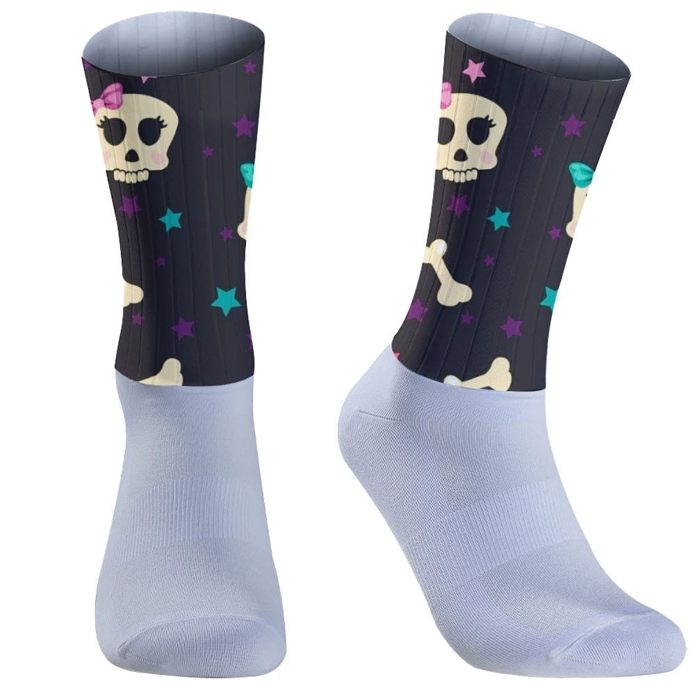 2024 Halloween Cute Mtb Bike Track Downhill Socks uomo donna Warm Printed Mountain Bike calzini da ciclismo calzini sportivi da calcio