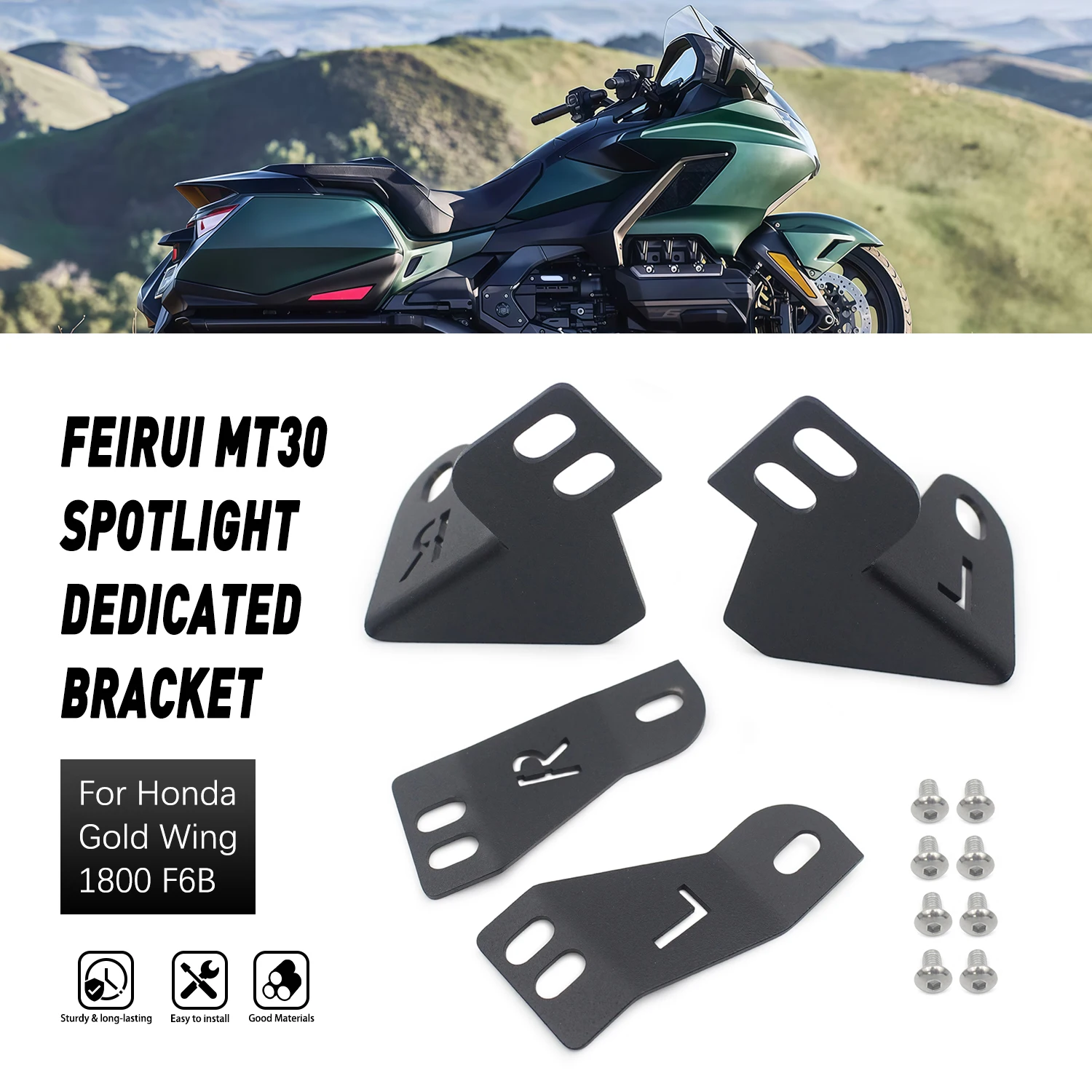 For Feirui MT30 Spotlight Mount Mounting Holder For Honda Goldwing 1800 F6B 2018-2024 Motorcycle Light Fixed Stand Assembly