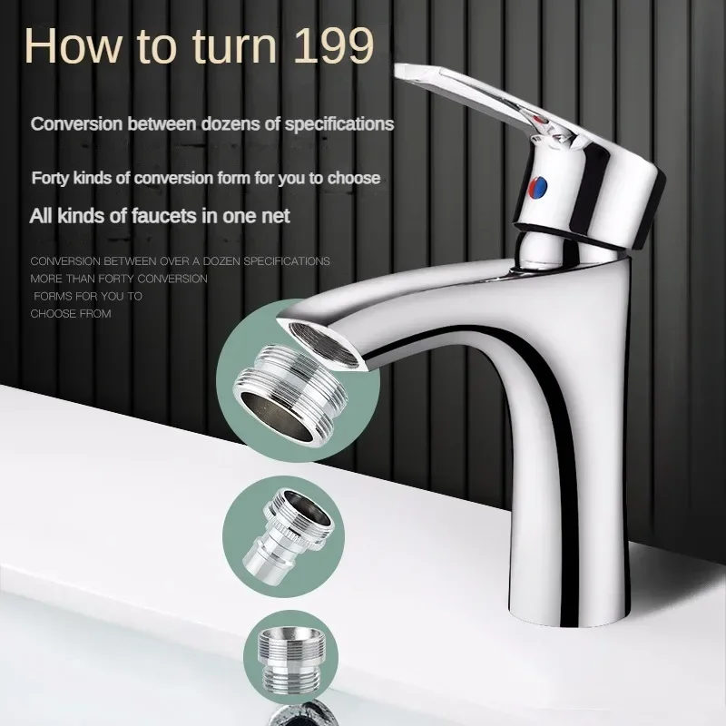 Faucet Adapter 24 Turn 16 18 20 22 24 26 28 30 32mm Internal and External Fine Tooth Faucet Conversion Thread Accessories