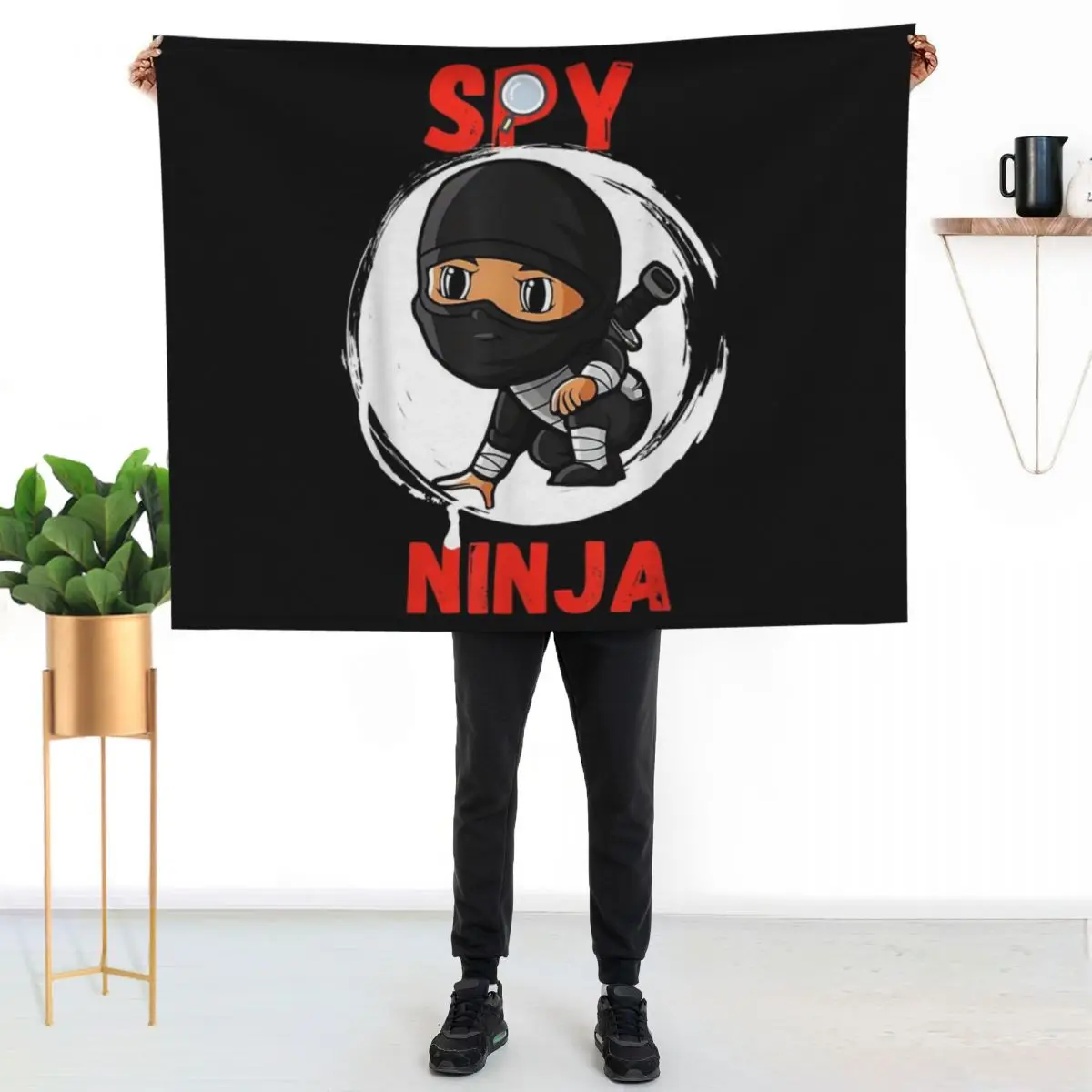 Cool Spy Gaming Ninjas Gamer Boy Girl Kids Spy Ninja Throw Blanket Luxurious Soft Fuzzy Blanket for Sofa Bed