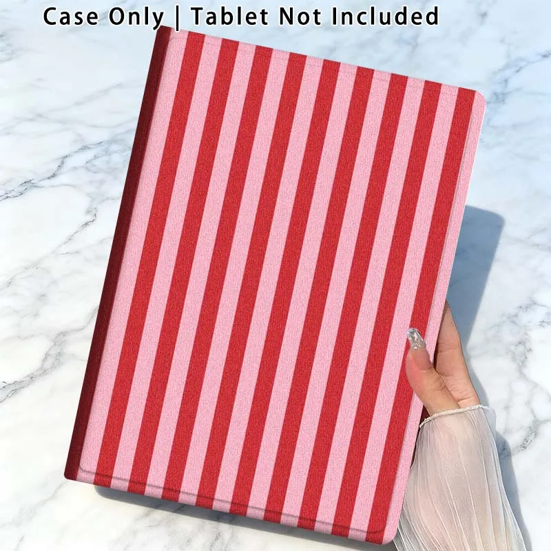 Red Vertical Stripes For Xiaomi Poco Redmi Pad 2 4 5 6 6S 7 7S SE Pro Ultra Max 14 11 8.8 11.2 12.5 Inch Tablet Case
