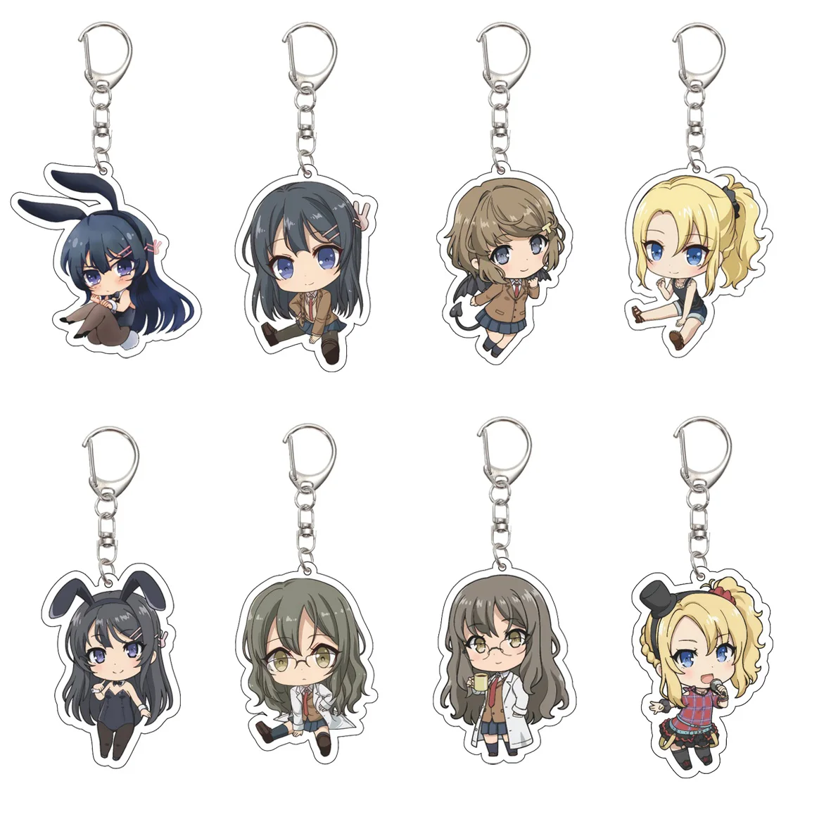 Cadeaux/Animé 55MM ‌ Rascal ne rêve pas de Bunny Girl Senpai ‌ Porte-clés Sakurajima Mai/ Koga Tomoe, cadeaux de noël