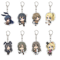 Gifts/55MM Anime ‌Rascal Does Not Dream of Bunny Girl Senpai‌  Keychain  Sakurajima Mai/ Koga Tomoe Key Chain Christmas Gifts