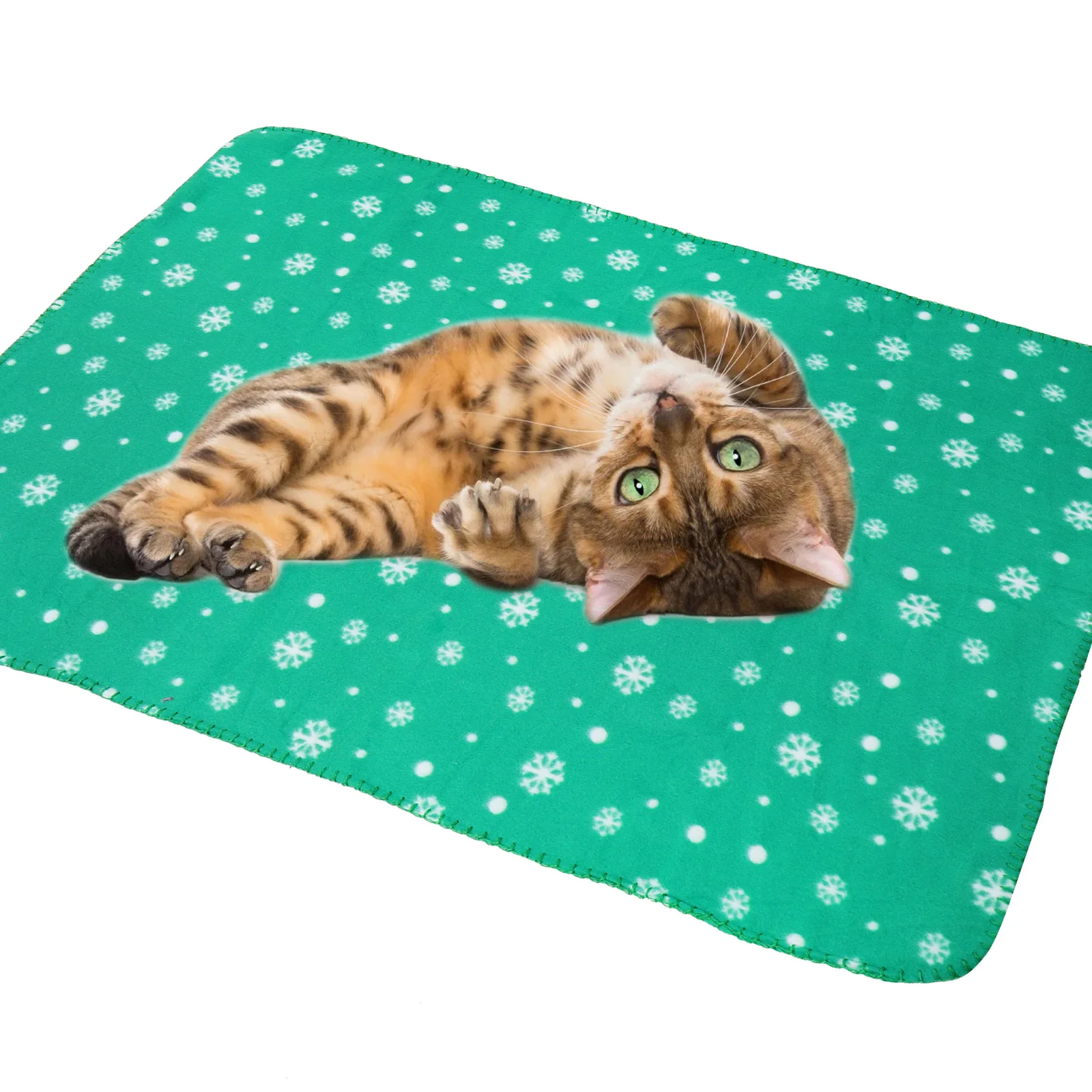 

2Pcs Pet Mat Christmas Style Soft Warm Dog Cat Bed Pad Comfortable Sofa Mat Portable Puppy Blanket Pet Blanket