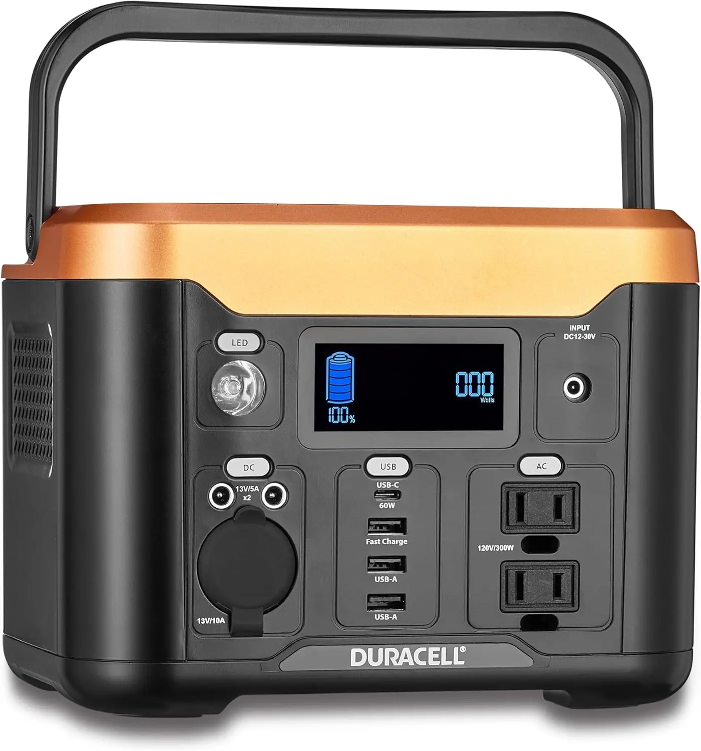 Duracell Portable Power Station 300W (292Wh/120V) Lithium Battery Backup Portable Solar Generator (Solar Panel Sold Separately)