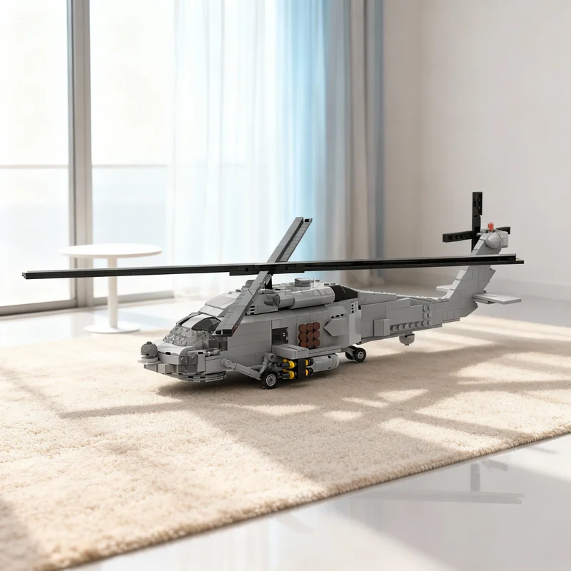

846 деталей MOC MH Seahawk Creator Expert: Конструктор, Архитектурная Модель, Развивающая Идея для Сборки, Рождественский Подарок