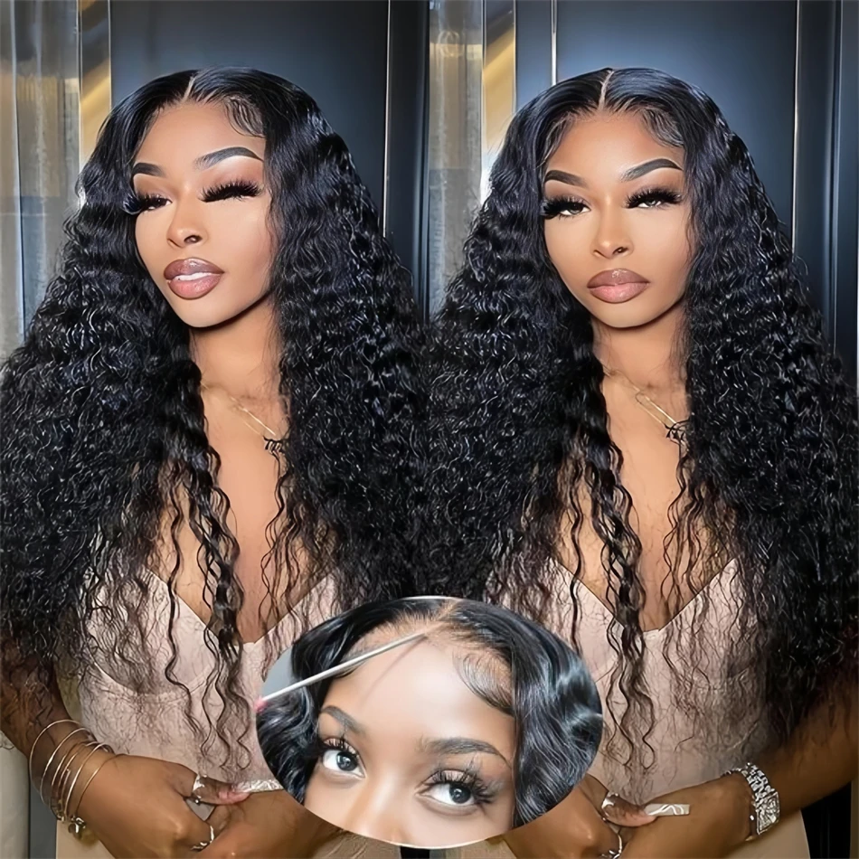 

200 Density 30 Inch Glueless Hd Lace Frontal Wig 4x4 5x5 Curly 100% Human Hair Black Cheap Wigs Ready to Wear on Sale Clearance