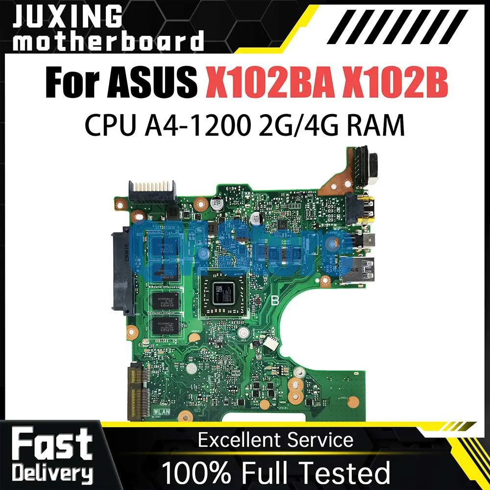 

Материнская плата для ноутбука ASUS X102BA X102BA X102B, материнская плата для ноутбука с процессором A4-1200, 2 ГБ оперативной памяти, 100% тестовая работа