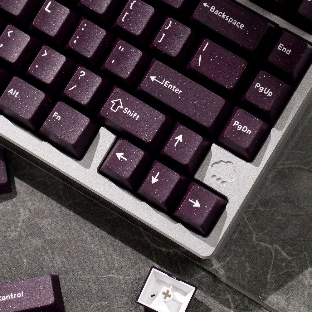 

Purple glitter 166 key ABS cherry, keyboard keycaps, suitable for MX switches, custom mechanical keyboard accessories