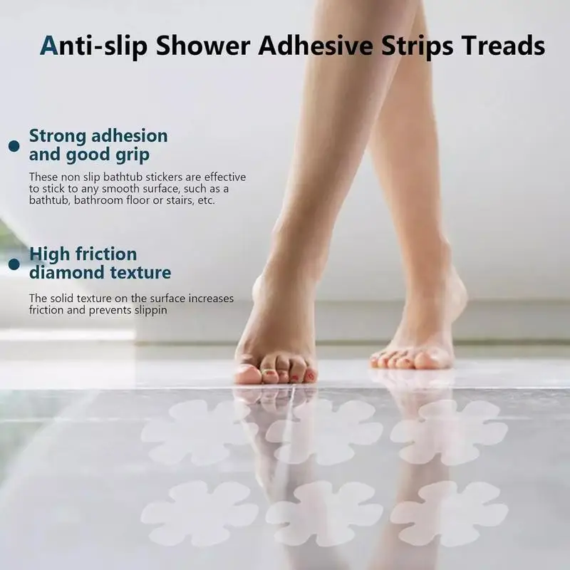 Safety Bathtub Stickers 24PCS Anti Slip Adhesive Paw Decals Anti Slip Paw Decals With Scraper Adhesive Safety Treads Anti Skid