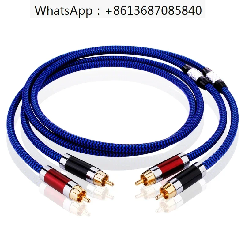 Signal cable/6N single crystal copper/HiFi double lotus head/2RCA audio cable/two to two/audio cable