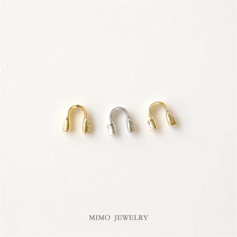 100pcs 14K Gold Color U-shaped Wire Guard U-buckle Necklace Bracelet Versatile Basic Closing Buckle DIY Charm Accessories K050