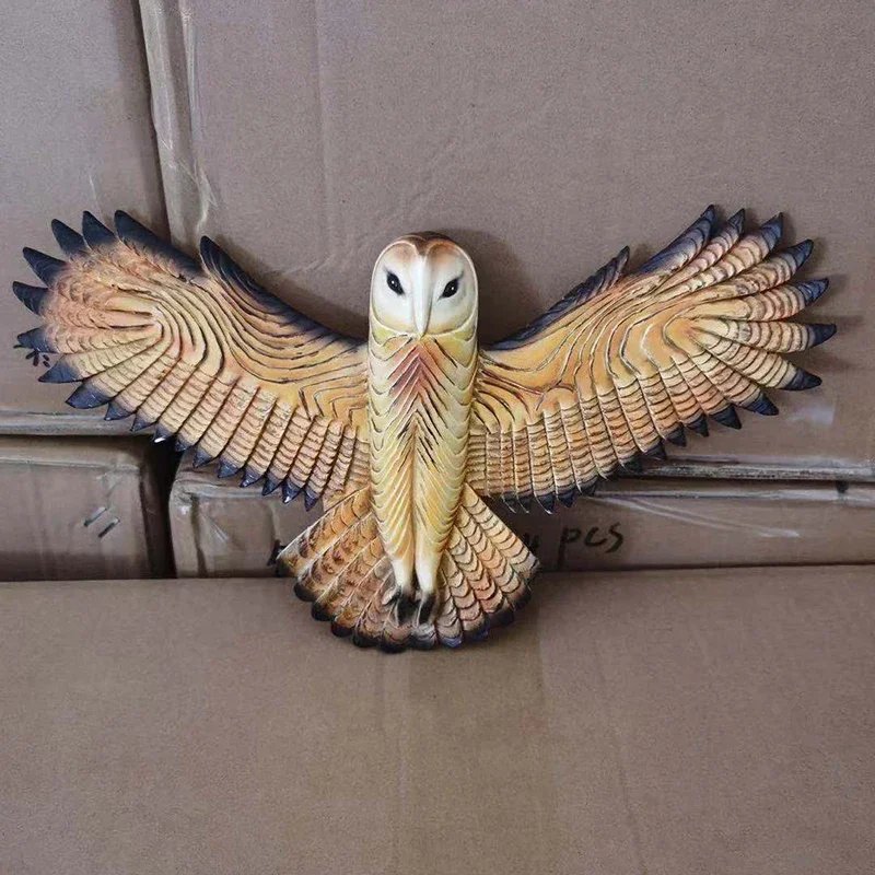 Owl Wall Statue Resin Handmade Crafts Wall Hanging Ornament for Living Room Garden Office Decoration Figurine Декор Для Дома view 5
