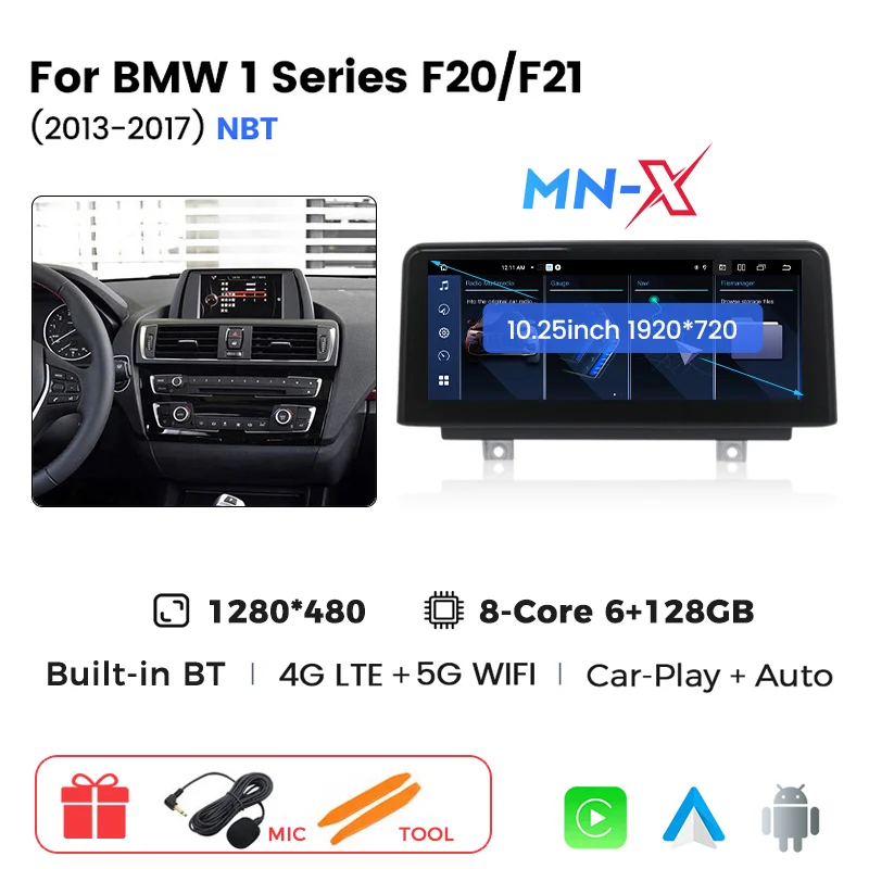 MEKEDE Android 14 Autoradio Voor BMW 1 2 3 4 Serie F20 F21 F22 F30 F31 F32 F33 F34 F36 GPS Draadloze Android Carplay Auto 4G WIFI